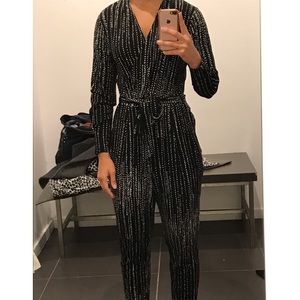 H&M Black print jumpsuit S